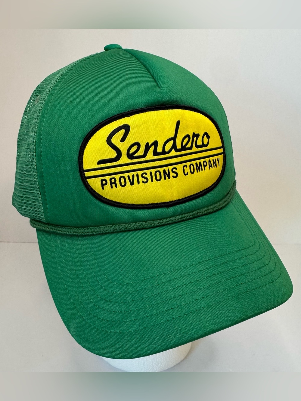 Sendero Provisions Green Yellow Country Store Patch Rope Trucker Hat Retro Cap